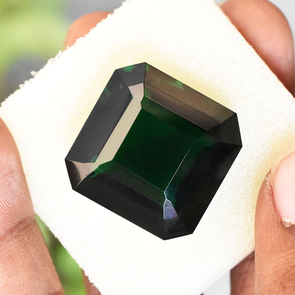 24x24mm Square Shape   Lab-Created Green Garnet Loose Gemstone