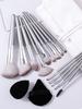 17PCS Makeup Tool Set Includes: 14PCS Makeup Brush Set + 1PCS Makeup Sponge + 1PCS Triangle Powder Puff+1PCS 12-Hole Storage Bag