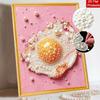 DIY Pearl and Diamond Painting Kit for Adults and Beginners. Sparkling Fried Egg Art. Suitable for Home Wall Decor and Handmade Gifts