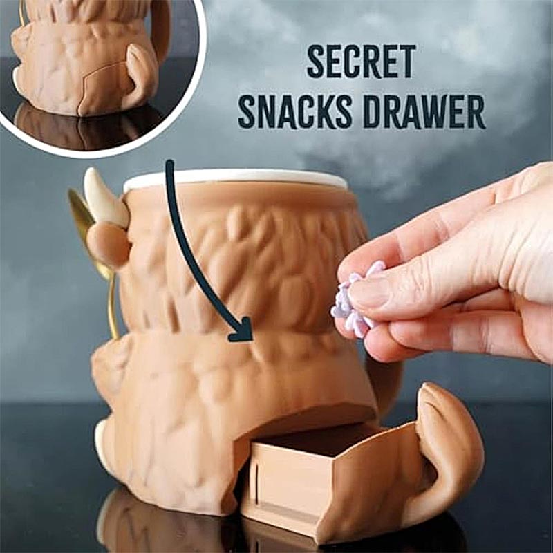 New Creative Cute Cow Cup Cow Shaped Ice Cream Cup With Snack Drawer And Handle High Beauty Reusable Mug  Birthday Present