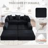 Cozy Family Sofa with Storage & Modular Function – Vacuum-Packed for Effortless Assembly, Freely Combinable Modules and Pet-Friendly. Black