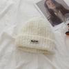 Японская однотонная шапка из шерсти с цветными буквами, простая, подчеркивающая лицо, маленькая, свободная, универсальная вязаная шапка
