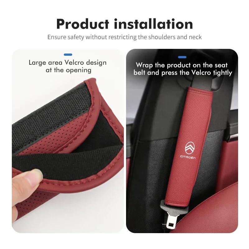 Breathable Car Seat Belt Shoulder Cover Strap Protection Pad For Citroen C4 C3 C5 C1 C2 C6 C4L DS3 DS4 Berlingo Picasso Jumper aia256