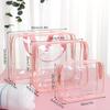 1pc Pvc Transparent Waterproof Portable Makeup Bag, Suitable For Business Trips, Toiletries, Cosmetics Storage