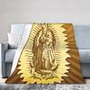 Our Lady of Guadalupe Mexican Virgin Mary Blanket Cover Flannel Christian Catholic  Warm Throw Blankets for Bedroom Sofa Bed Rug