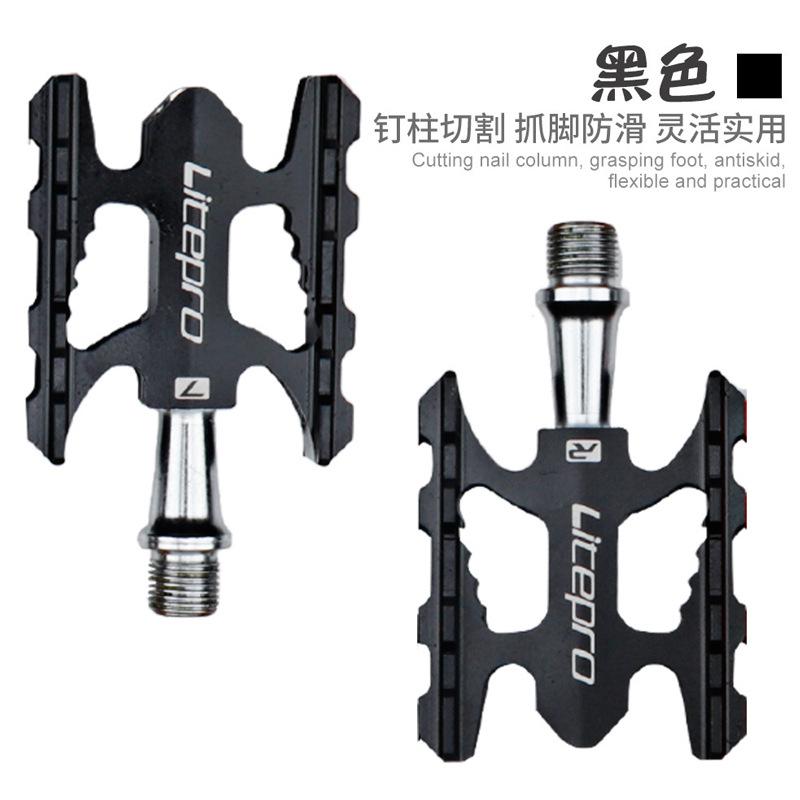 Litepro Lightweight Aluminum Alloy Bike Pedals Du Bearing Non Slip Pedal Pins Compatible With Folding Road Mountain Bikes Cyclin