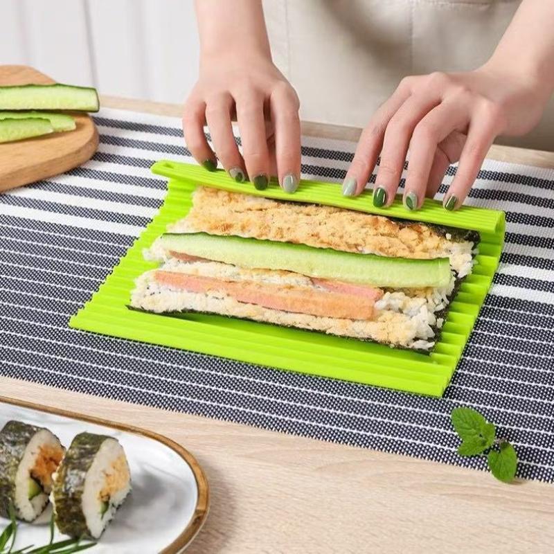 Silicone Sushi Roll Mat Japanese Sushi Making Mold Korean Seaweed Sushi Kimbap Special Tool For Kitchen Beginners and Kids