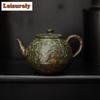 180ml Handmade Bronze Glazed Teapot Retro Old Rock Mud Pot Chinese Tea Brewing Kettle Dahongpao Teaware Accessories Collection