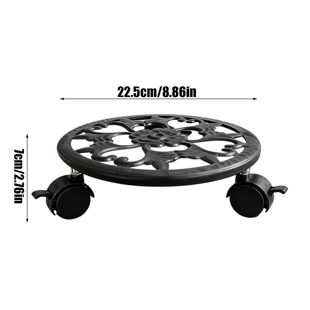 Metal Plant Stand With Wheels Movable Flower Pot Roller, Heavy-Duty P lant Caddy For Indoor Outdoor Patio Garden Balcony Display