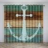 Главная Морской узор якоря Высокие затемняющие шторы Раздвижные стеклянные двери Спальня Гостиная Плотная затемняющая штора Новый стиль Shade