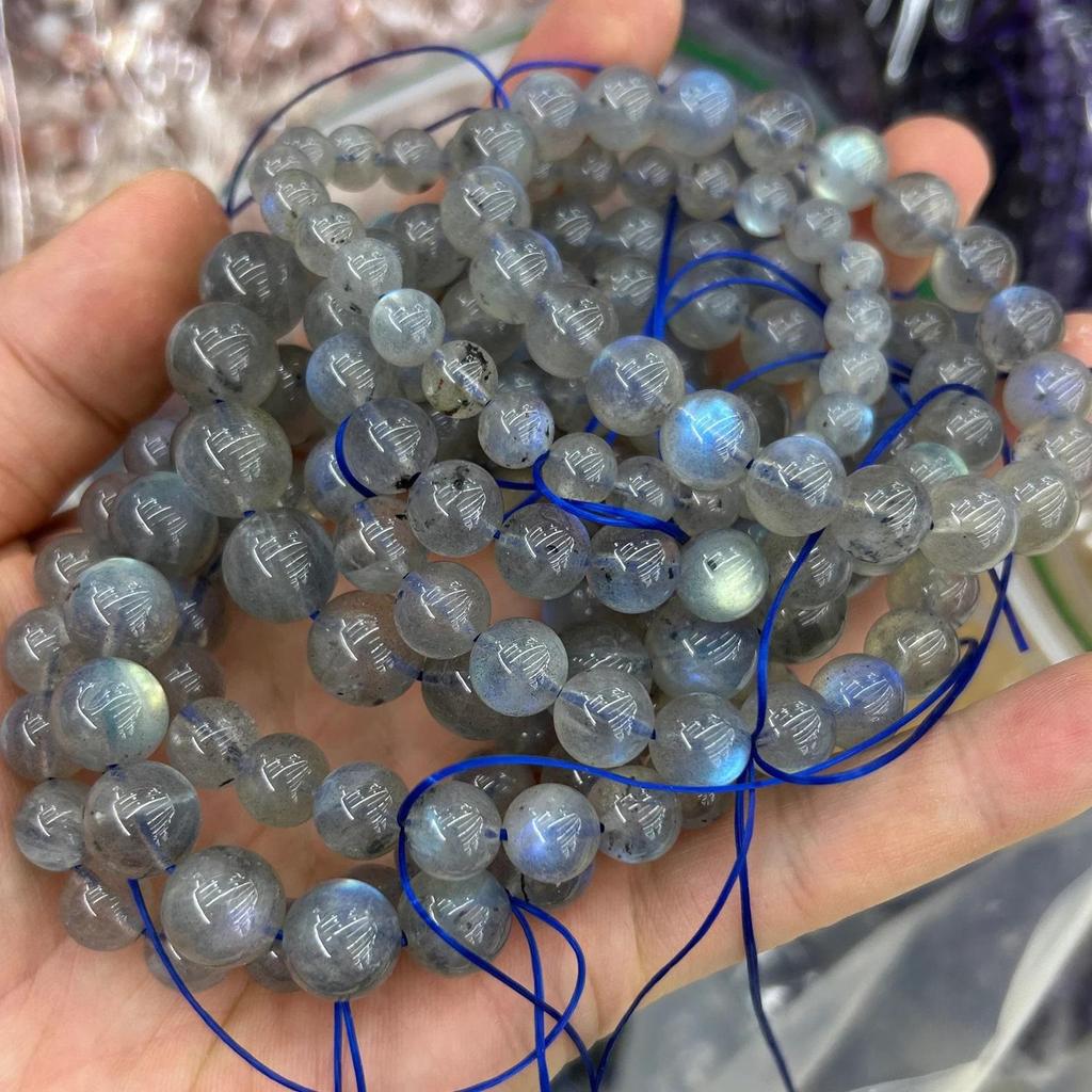 Браслет из синего лабрадорита для женщин, браслет из натуральных камней в подарок 6 мм 8 мм 10 мм 12 мм 7,5''