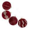 4 шт. Бархатные елочные шары, блестящие флокированные подвесные шары, елочные украшения, рождественские безделушки, оформление рождественской вечеринки, 10 см