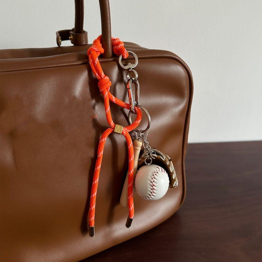 Colorful Bag Buckle Baseball Pendant Key Chain Vintage Bag Hanging Accessories  Couple Style