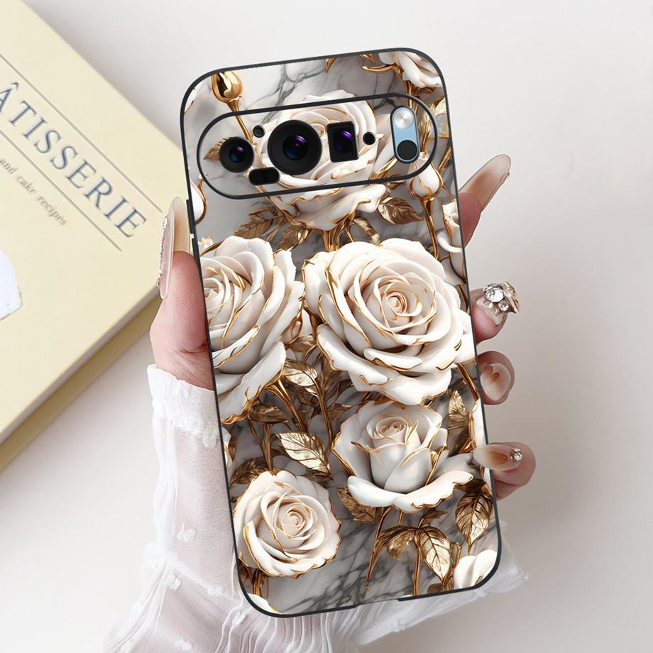 Silicone Butterfly Flower Aesthetic Cover Case For Google Pixel 9 Pro 9A Funda Use For Google 8 8a 8Pro Soft Matte Bumper Capa