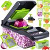 14/16 In 1Multifunctional Vegetable Chopper Carrot Grater Onion Shredders Potato Slicer, Egg Strainer Drain Basket Kitchen Tool