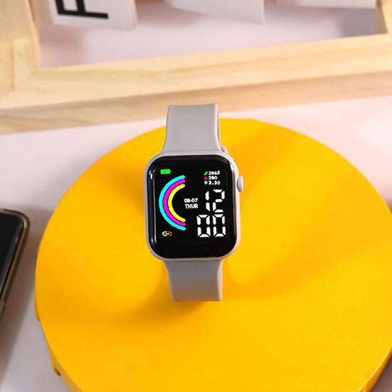 Electronic Watch Digital Display Button Control Square Dial Adjustable LED Precise Time Portable Teens Students Digital Wristwatch Daily Accessory