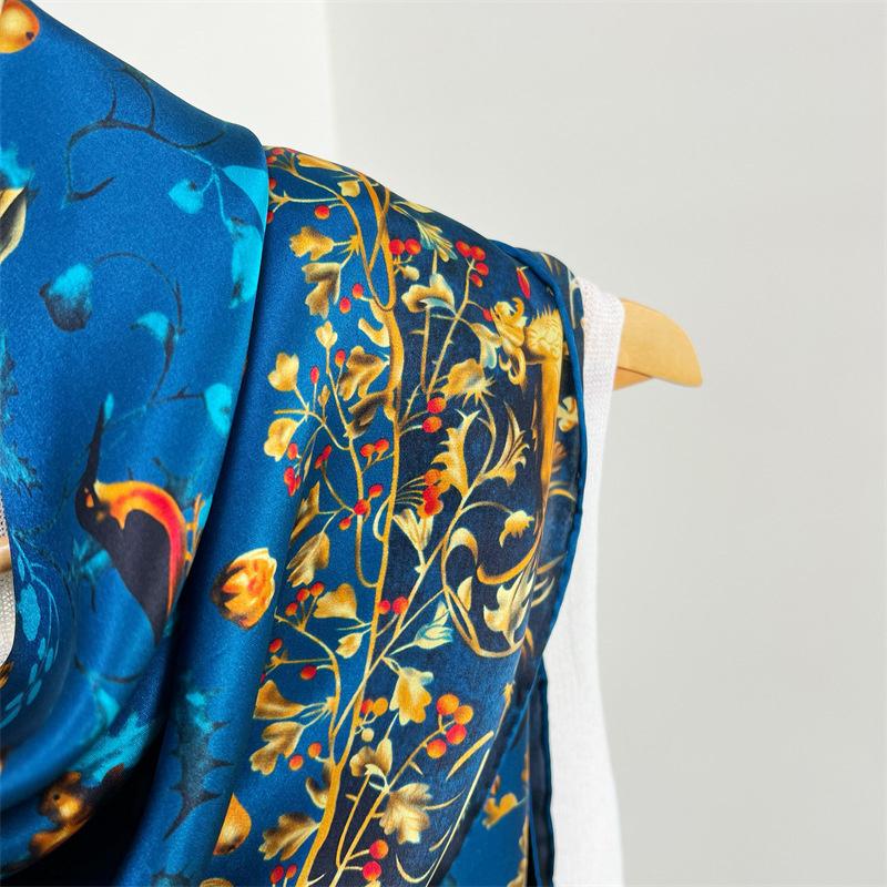 110*110 см квадратный шелковый шарф женский модный принт маленький шейный платок офисный женский пояс для волос носовой платок женский платок шаль шарф