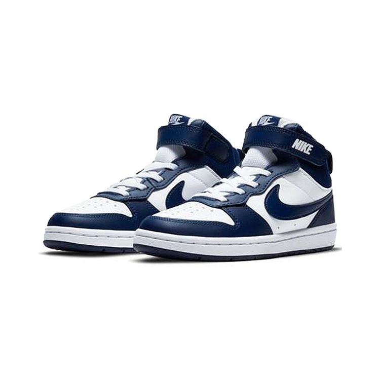 Nike Детские кроссовки Court Borough Mid 2 PSV White Signal Blue Blue-Void CD7783-107