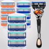 4/8/12/16/20/24PCS Manual Fusion 5-layer Blade Men's Razor, Hair and Beard Trimmer, with Blade Refills