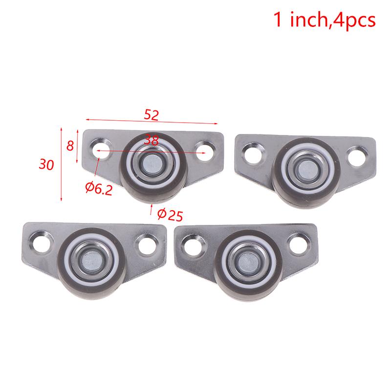 1/4Pcs Silent Rubber Casters, Drawer Wheels, For Furniture Kitchen Cabinet Table ,Of Side Installation Low Profile Replace Wheel