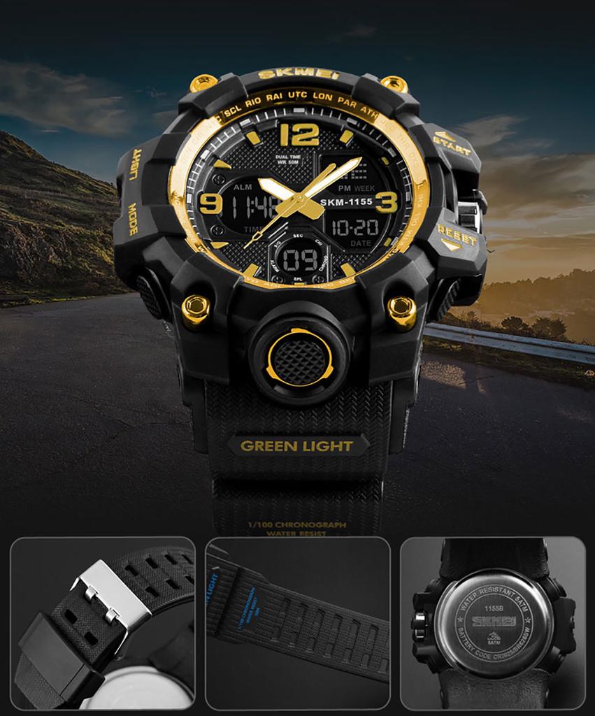 SKMEI 1155B Quartz Digital Electronic Men Watch Fashion Casual Outdoor