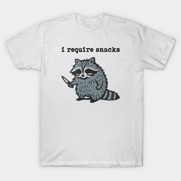 I Require Snacks Funny Food Meme Graphic Unisex T‑Shirt