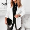 Women Suit Coat Blazer Solid Color Open Stitch Long Sleeves Slim FIt Lapel Soft Anti Wrinkle Formal Business Coat Mid Length Jacket