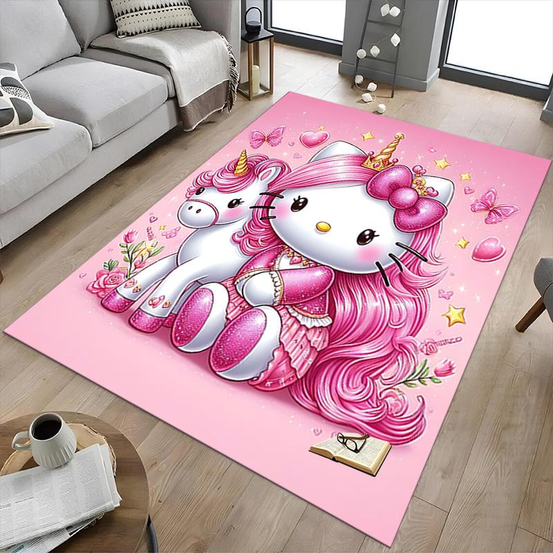 1 шт. Ковер Hello Kitty с единорогом Офисный коврик Наружный коврик Домашний декор Ковер для зоны Фестивальный подарок