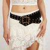 PU Leather Spicy Girls Waistband Y2k Wide Waist Belt Adjustable Punk Style Waist Belt Men