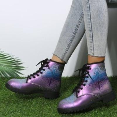 Европейские и американские короткие ботинки 2024 года, новые большие модные принтованные толстые нескользящие удобные повседневные женские ботинки, кроссовки