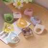 Retro Candy Color Acrylic Resin Ring Wind Transparent Ring Party Cute Ring Ladies Romantic Gift