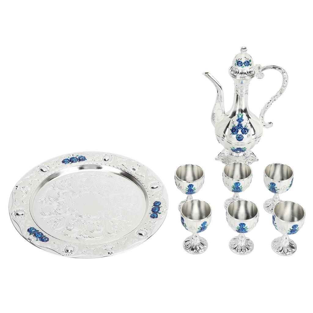 Набор винных бокалов из сплава, нержавеющий, изысканный, декоративный, ретро, металлический набор бокалов и кувшина для вина для дома