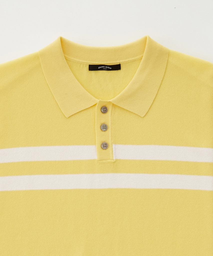 STCO Diems Ice Touch Block Collar Knit T-Shirt_Yellow (Classic Fit)_Dgkub01Cmy