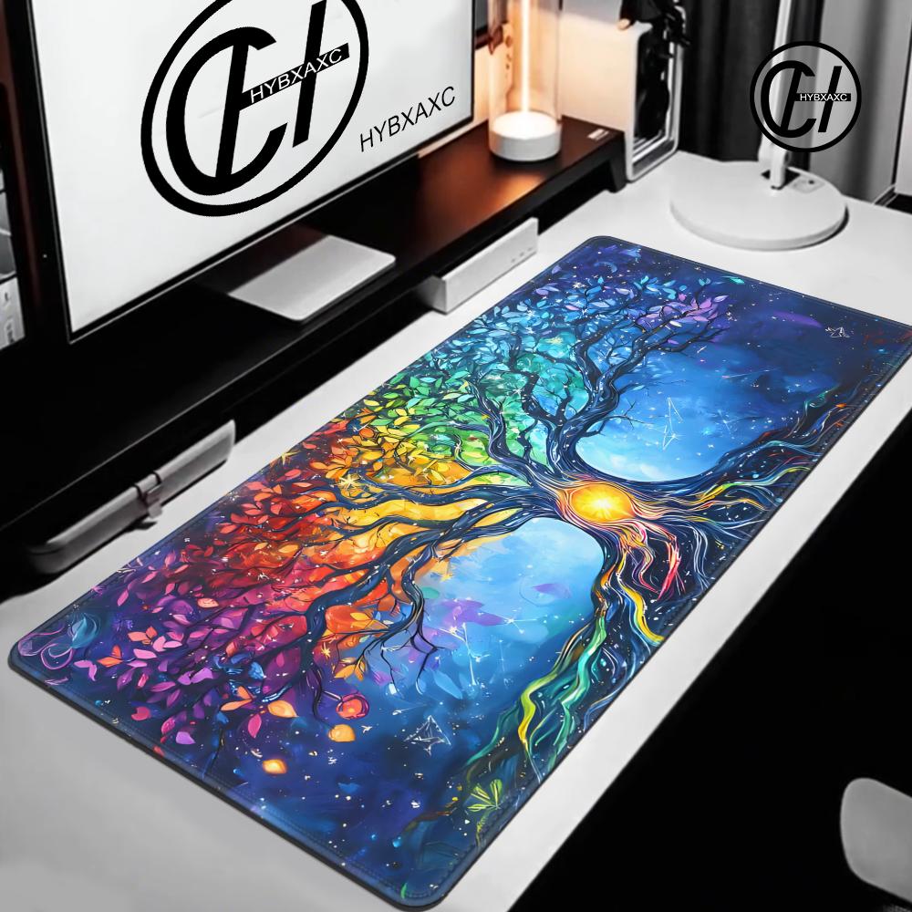 Tree of Life Mouse Pad Large Desk Accessories Desk Pad Rubber Base with Stitched Edge Mousepad NonSlip Mousepad for Office