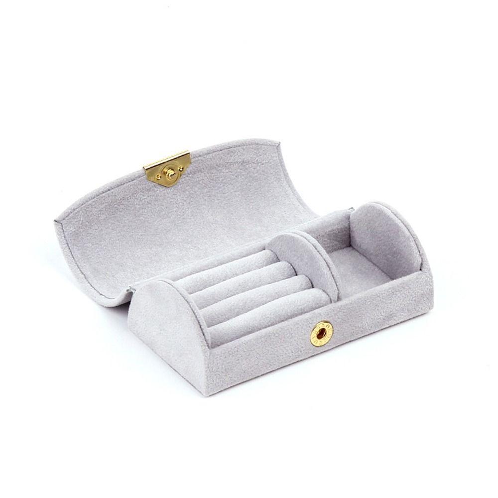 Solid Color Jewelry Display Tray Velvet Women Jewelry Box Finger Ring Box Portable Earring Box