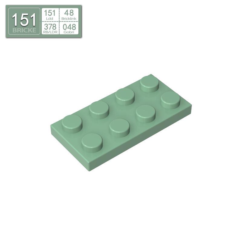BRICKE 2x4 Compatible Building Plates for LEGO 3020 MOC Parts - Small Thin Bricks