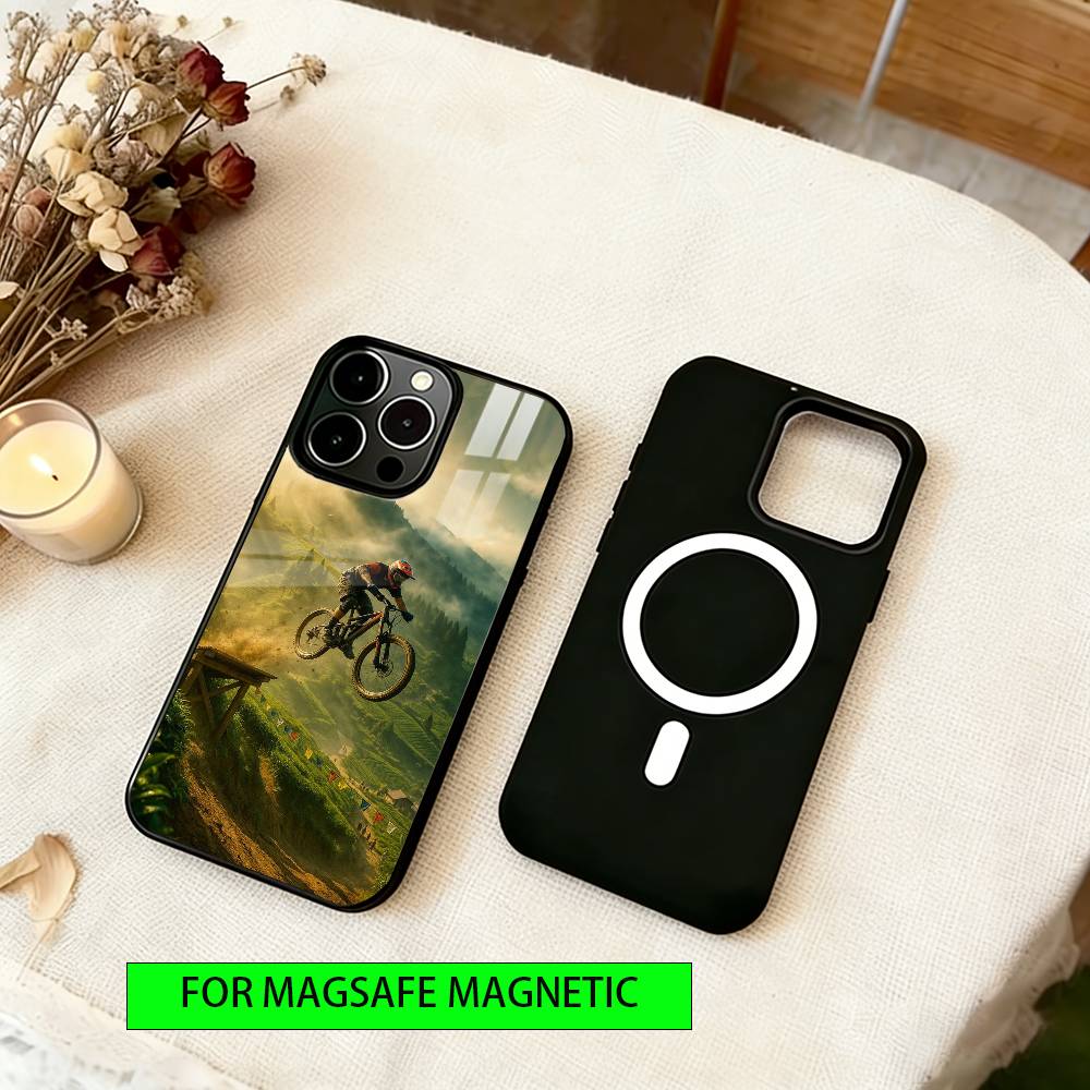 Mountain biking Phone Case For iPhone17,16,15,14,13,12,11 Plus,Pro Magnetic with Magsafe Wireless Charging