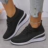 Fashion Women's Breathable Knitting Wedge Sneakers Thick Sole Slip On Casual Sneakers Woman Comfortable Soft Sole Casual Sports Shoes 43