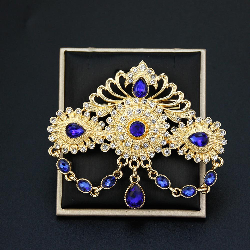 Chic Gold Brooch for Women Bride Jewelry Crystal Brooch for Wedding Jewelry Corsage
