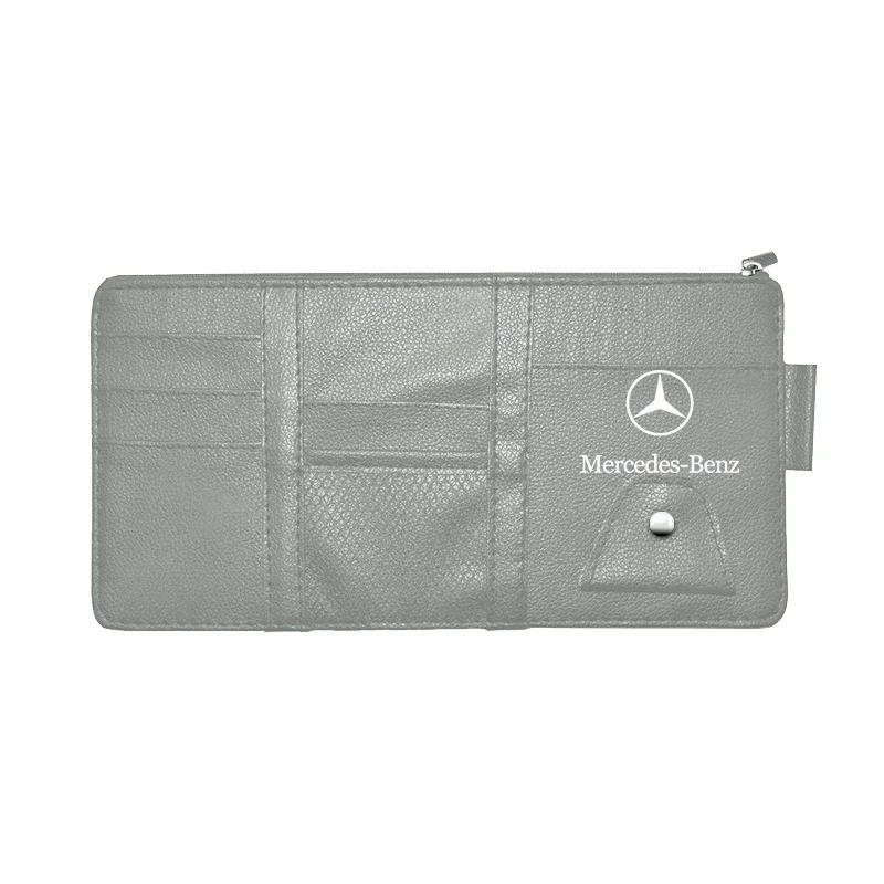 TUON5 Car Sun Visor Point Type Multi-function Storage Bag Car Accessories Stickers For Mercedes Benz AMG W204 W213 W205 W211 W212 W176