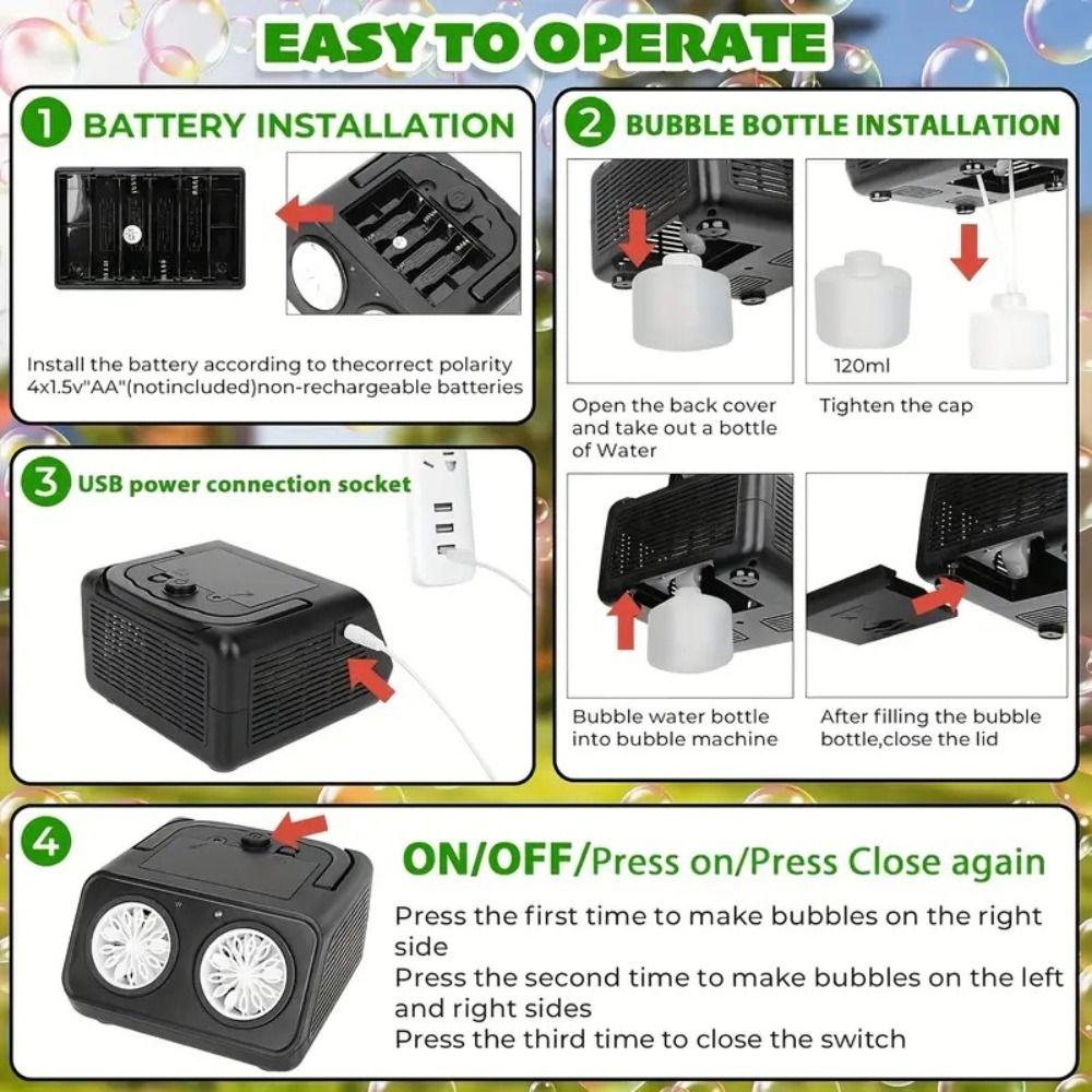 С 2 вентиляторами Электрическая игрушка для выдувания пузырей 26 отверстий Модернизированная машина для выдувания пузырей Уличная игрушка