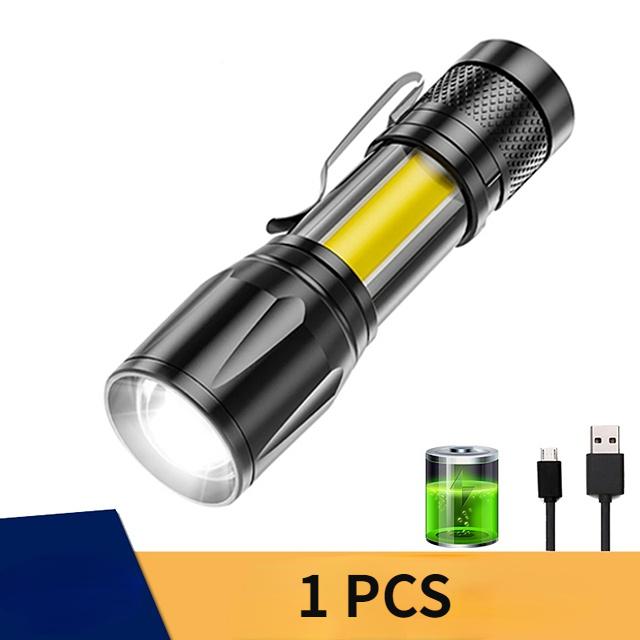 1/2/3 шт., мощный перезаряжаемый фонарик, мини-зум, уличный, кемпинг, сильная лампа, водонепроницаемый фонарик