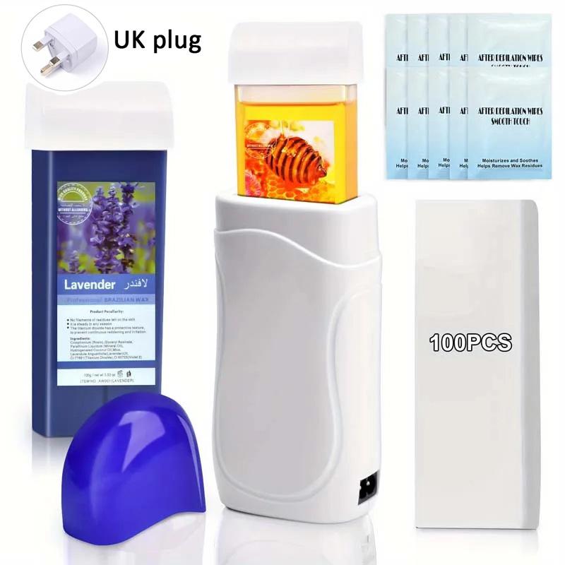 Подогреватель воска для удаления волос, роликовый воск, набор для воска для рук, ног, пальцев ног, спины, груди, набор роликов с подогревом с картриджем для эпилятора