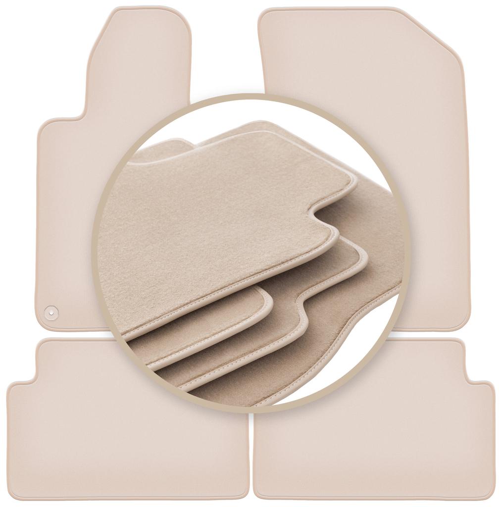 Премиум бежевые напольные коврики для: Peugeot 508 I седан, универсал, SW, RXH 2010-2018