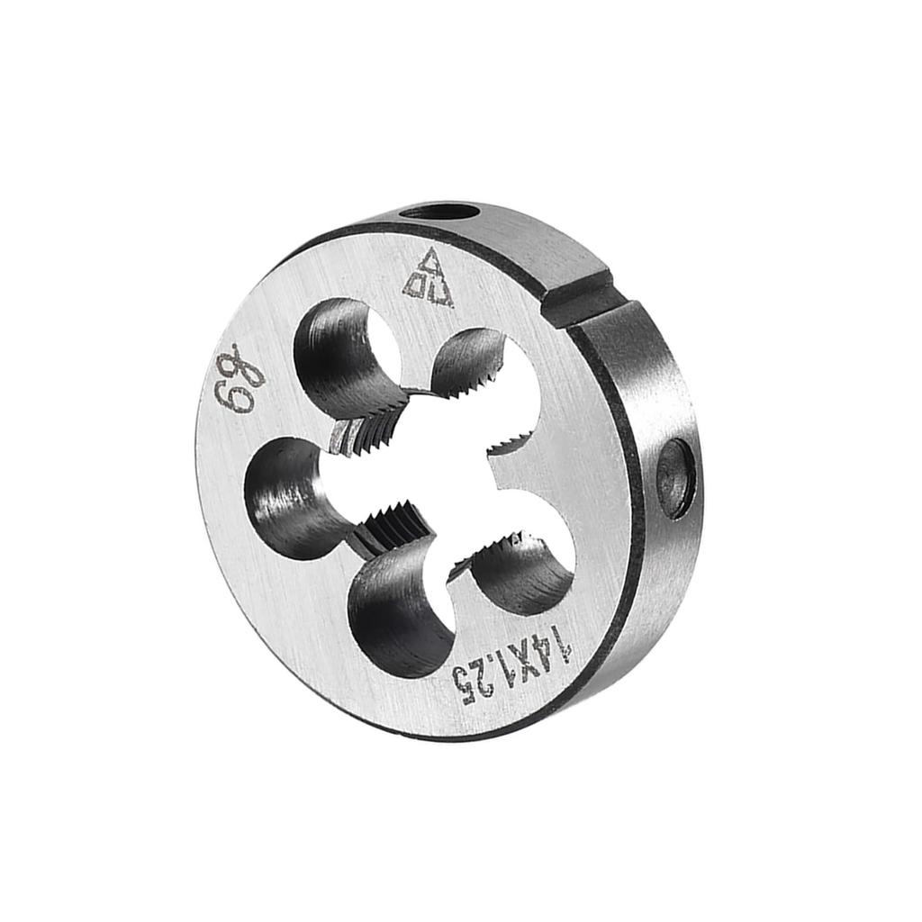 CoCud Metric Adjustable Round Die, M14 x 1.25, Alloy Steel, Right-Hand Thread Die - (Application: For Machining External Threads on Metal and Plastic)