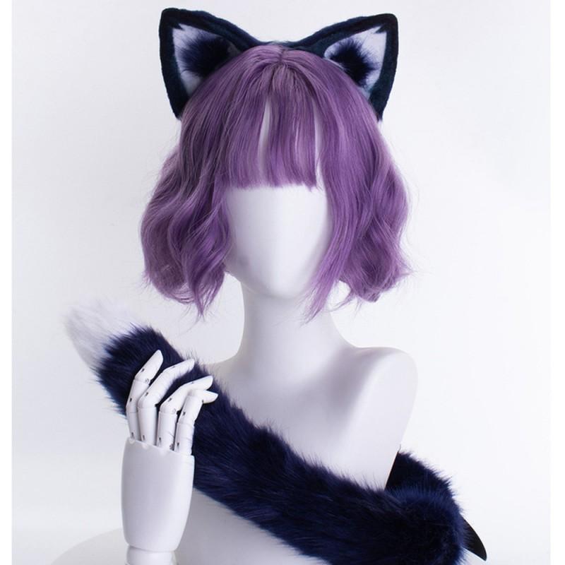 Anime Cosplay Cat Ear Headband With Tail Set Adults Halloween Costume Party Otaku Convention Accessory