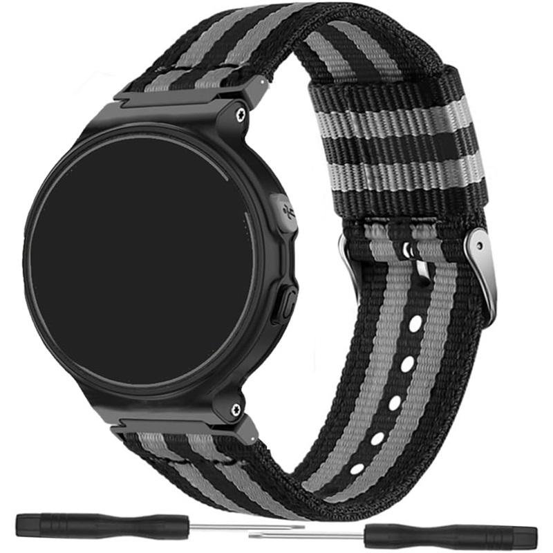 Нейлоновый ремешок для Garmin Forerunner 235 735 230 220 630 620 Цветная полоса с прошивкой Ремешок для часов Approach S20 S6 Браслет с запястьем Металлические разъемы