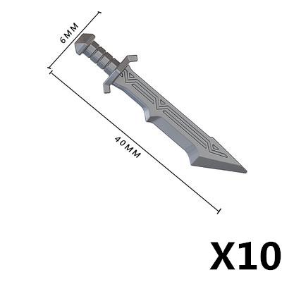 MOC Военные Строительные Блоки Средневековая Фигурка Солдат Аксессуары Оружие Меч Топор Нож Кинжал Молоток Игрушка Мини Кирпич Подарок R027