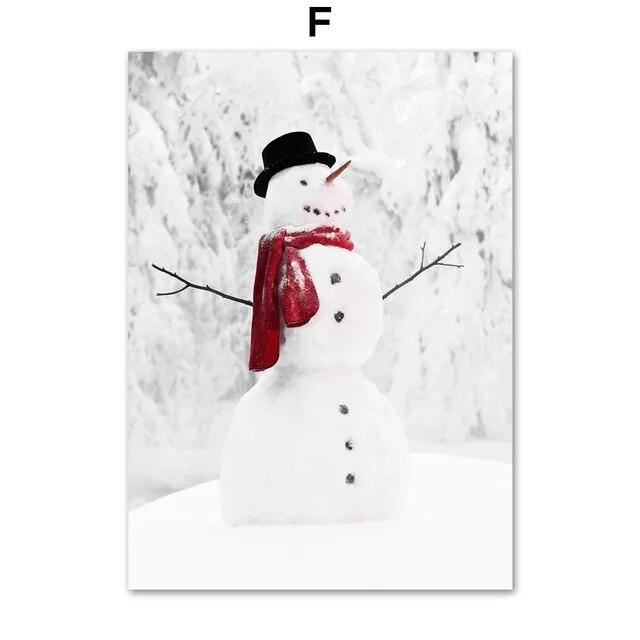 Рождественская елка, винтажный автомобиль, красный свет, украшение для гостиной, плакаты и принты, настенная живопись на холсте, настенные картины, домашний декор без рамки