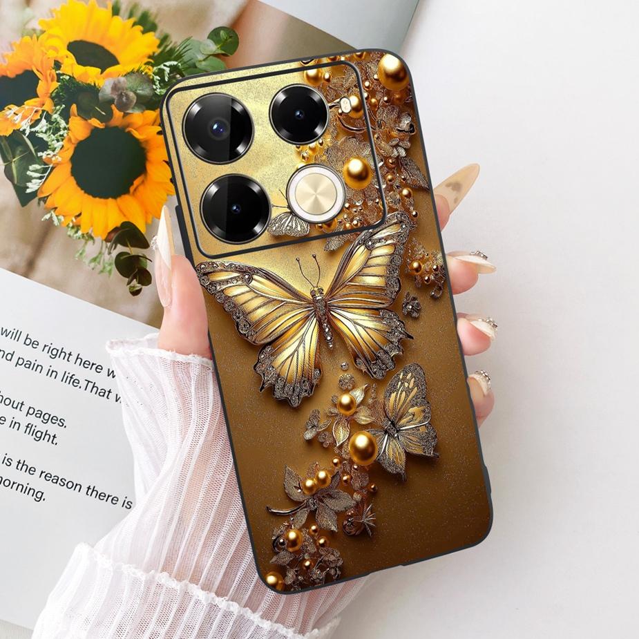 For Infinix Note 40 40X 5G Case X6852 New Butterfly Painted Cover Soft Silicone Case For Infinix Note 40 Pro Plus Note40 X Shell